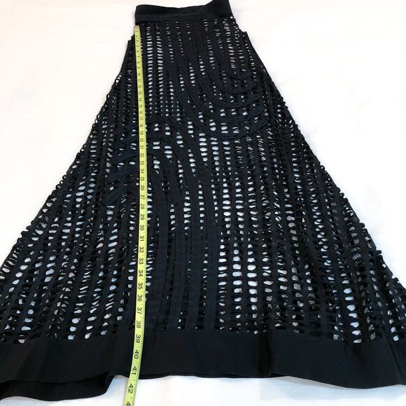 Pier Antonio Gaspari Black Mesh Perforated Net Cutout Retro Dress - Picture 9 of 11